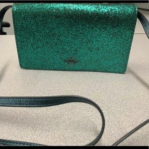 Coach Green Glitter Crossbody Bag